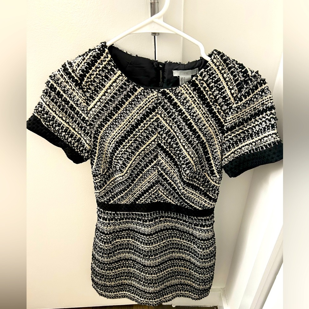 H&M tweed short sleeves dress